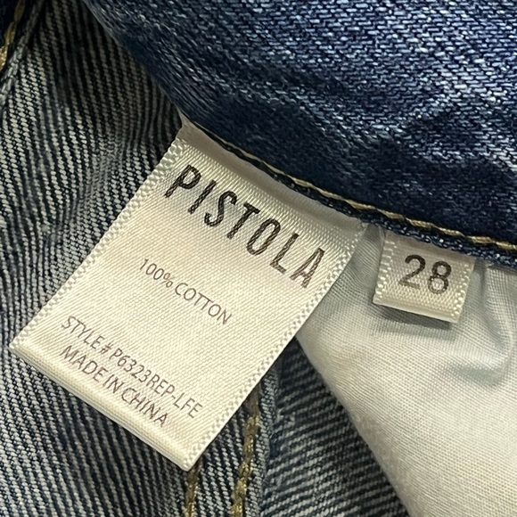 PISTOLA womens Button Fly Straight Leg
High Rise Destroyed Jeans Size 28 - Picture 3 of 10